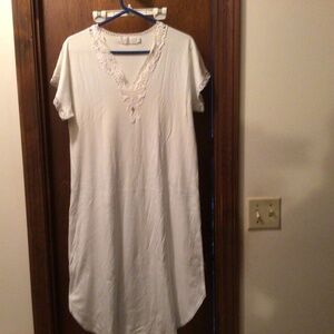 Verbena white cotton jersey nightgown size small